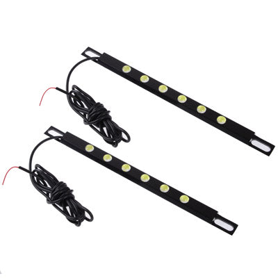 White 2 x 6 LED Waterproof Eagle Eye DIY Rogue Light, Length: 25cm (Pair), Black