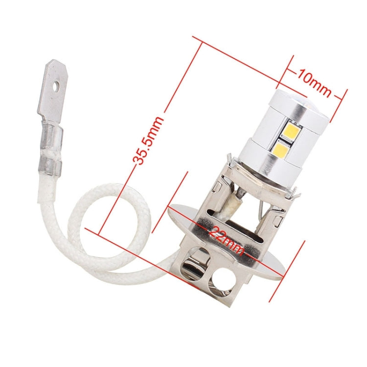 MZ H3 5W 500LM White Light 10 LED 2323 SMD LED Canbus Error-Free Car LED Front Fog Light, DC12-18V