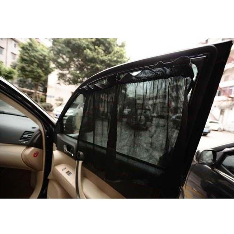 2 PCS Universal Car Sun Shade Cloth Curtain with 6 Suckers(Black)