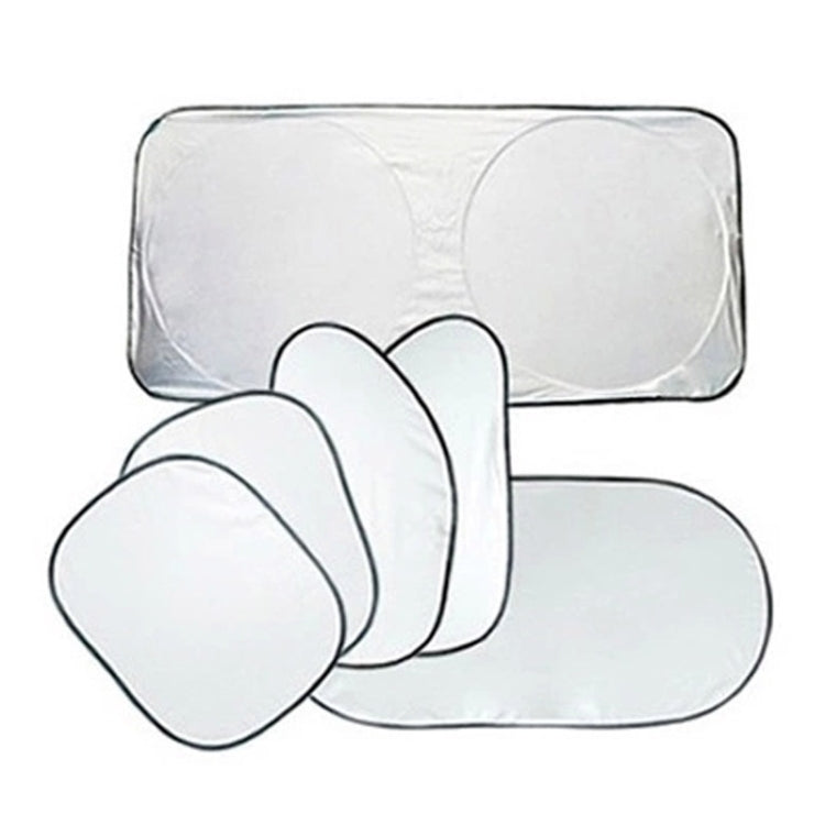 6 in 1 Summer Accessories Coated Silver Car Sun Shade Cloth Set, Random Color Delivery