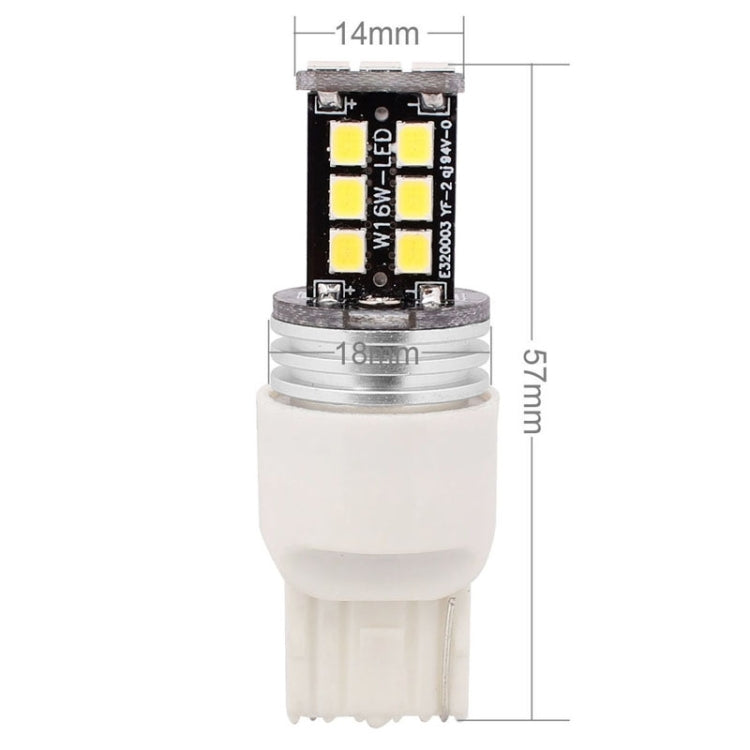 2 PCS T20 Single Wire 3W White LED 300LM SMD 2835 Car Rear Fog Lamp / Backup Light for Vehicles, DC 12V