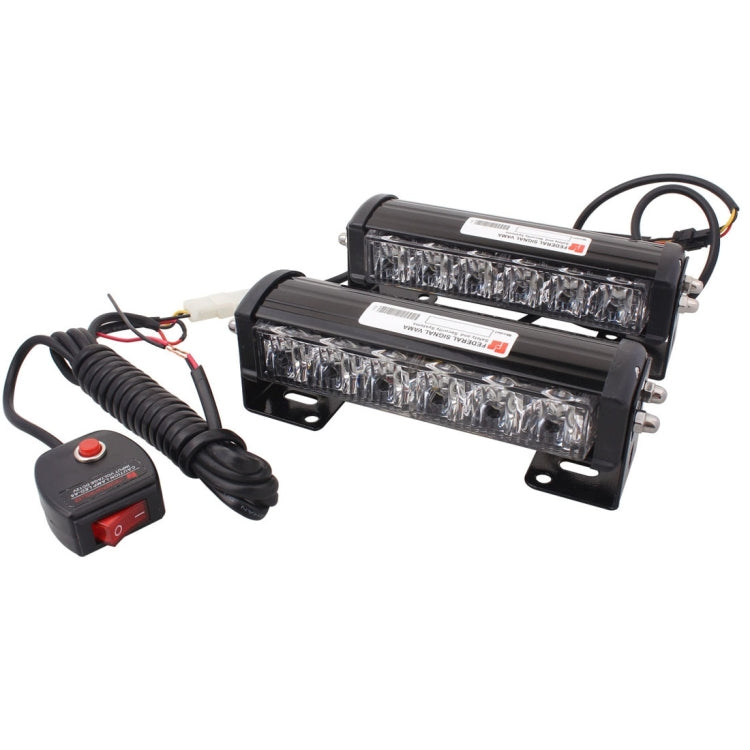 2 PCS 6 inch 6 LED 2 x 18W Car Flash Warning Light Red + Blue Change White Waterproof Emergency Light, DC 12V