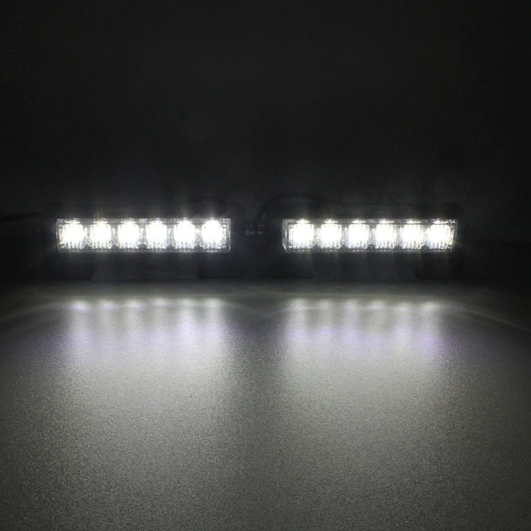 2 PCS 6 inch 6 LED 2 x 18W Car Flash Warning Light Red + Blue Change White Waterproof Emergency Light, DC 12V