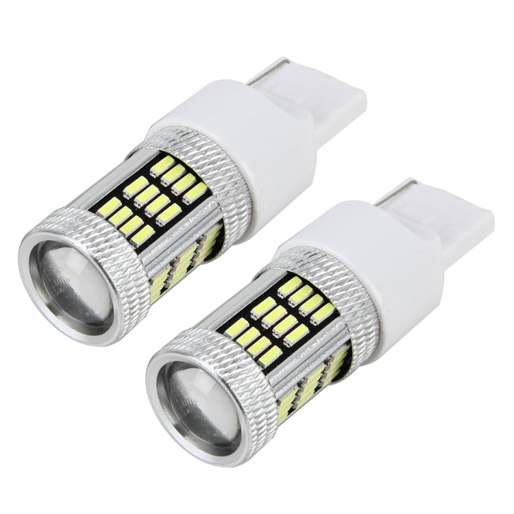 2PCS T20 W21W 7440 10W 540LM White Light 54 LED 4014 SMD Car Brake Light Fog Lights Bulb, DC 12V