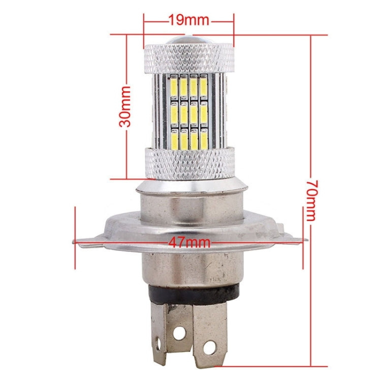 2PCS H4 P43T 10W 540LM White Light 54 LED 4014 SMD Car Headlights Fog Lights Bulb, DC 12V