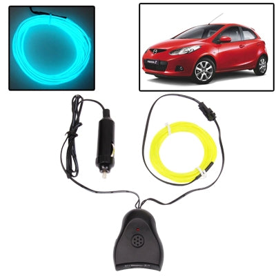 Car Dash EL Cold Light with Music Sensor 12V EL59 Yellow Light(Yellow)