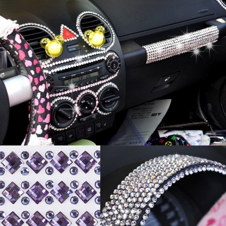 140 PCS Square + 308 PCS Round Glitter Crystal Diamond Decoration / Shining Rhinestone Sticker for Car Sticker & Cell Phone Ornament(Purple)
