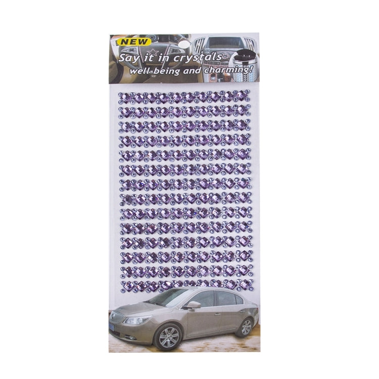 140 PCS Square + 308 PCS Round Glitter Crystal Diamond Decoration / Shining Rhinestone Sticker for Car Sticker & Cell Phone Ornament(Purple)