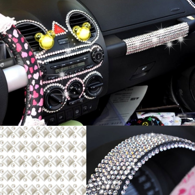 140 PCS Square + 308 PCS Round Glitter Crystal Diamond Decoration / Shining Rhinestone Sticker for Car Sticker & Cell Phone Ornament(White)