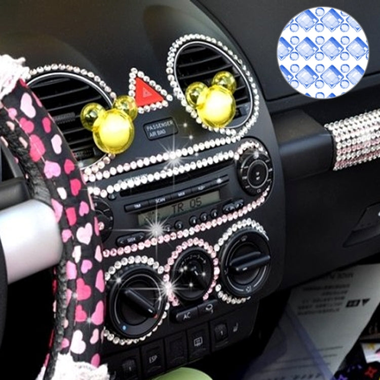 140 PCS Square + 308 PCS Round Glitter Crystal Diamond Decoration / Shining Rhinestone Sticker for Car Sticker & Cell Phone Ornament(Blue)