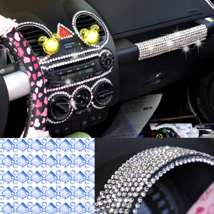 140 PCS Square + 308 PCS Round Glitter Crystal Diamond Decoration / Shining Rhinestone Sticker for Car Sticker & Cell Phone Ornament(Blue)