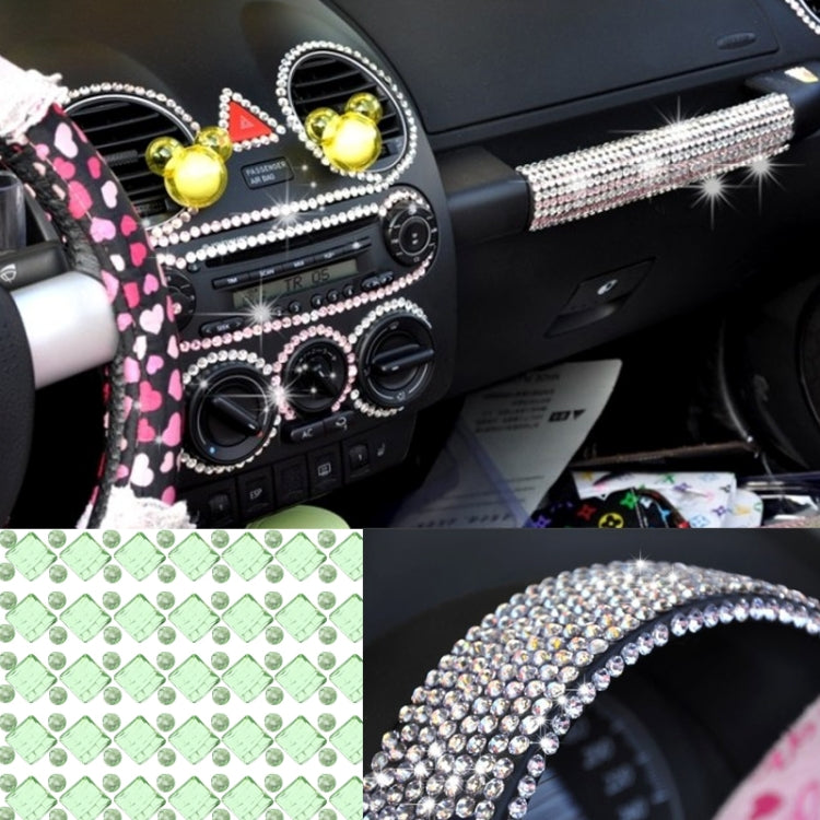 140 PCS Square + 308 PCS Round Glitter Crystal Diamond Decoration / Shining Rhinestone Sticker for Car Sticker & Cell Phone Ornament(Green)