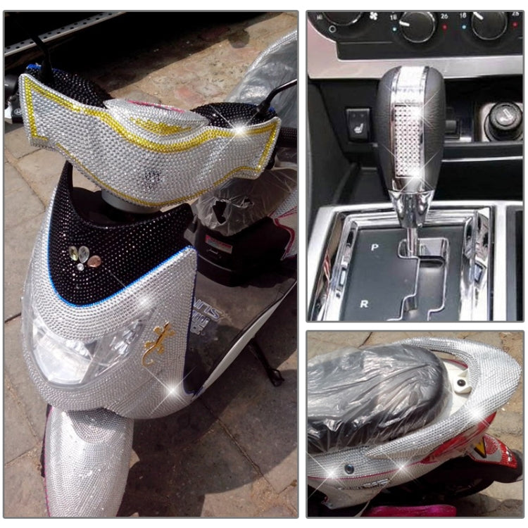 140 PCS Square + 308 PCS Round Glitter Crystal Diamond Decoration / Shining Rhinestone Sticker for Car Sticker & Cell Phone Ornament(Silver)