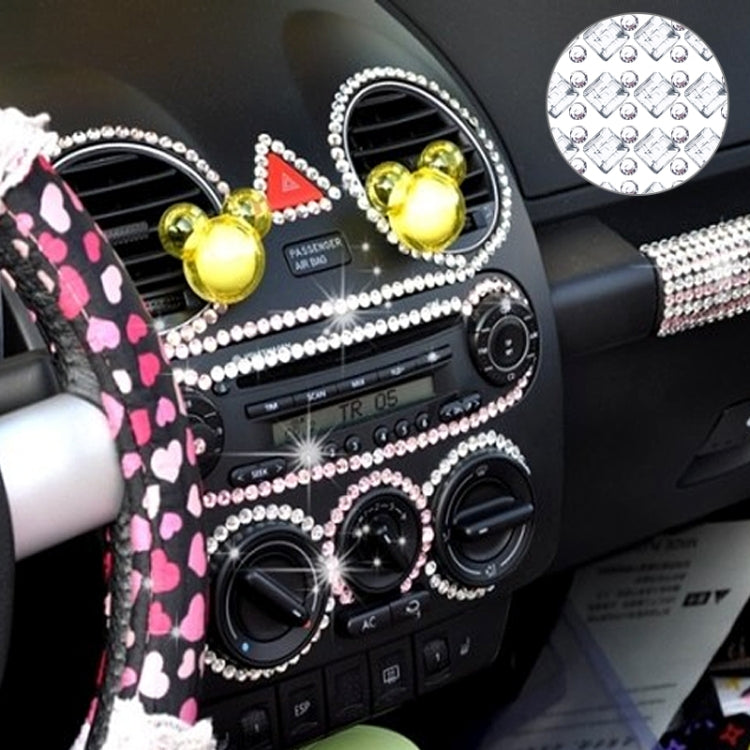 140 PCS Square + 308 PCS Round Glitter Crystal Diamond Decoration / Shining Rhinestone Sticker for Car Sticker & Cell Phone Ornament(Silver)