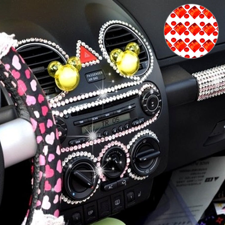 140 PCS Square + 308 PCS Round Glitter Crystal Diamond Decoration / Shining Rhinestone Sticker for Car Sticker & Cell Phone Ornament(Red)