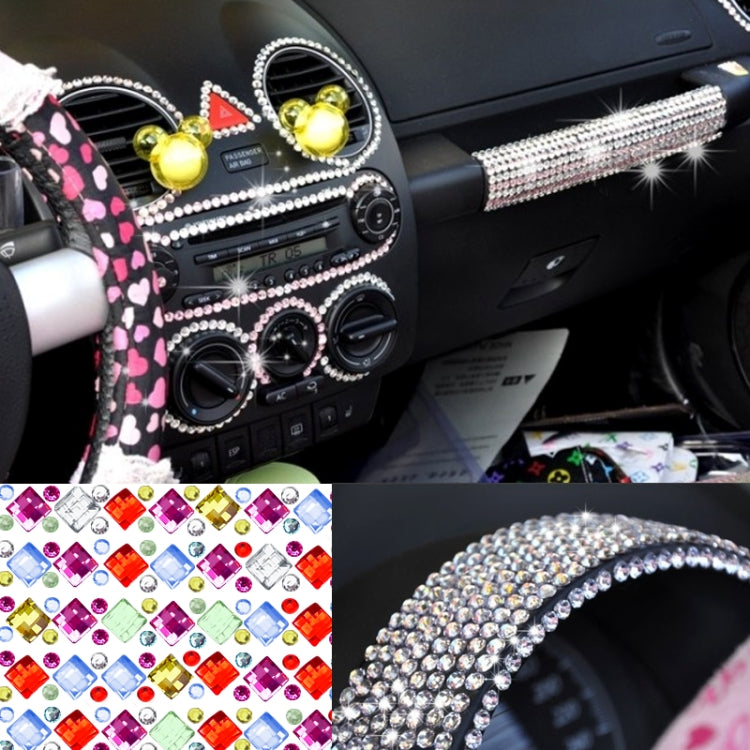 140 PCS Square + 308 PCS Round Glitter Crystal Diamond Decoration / Shining Rhinestone Sticker for Car Sticker & Cell Phone Ornament (Multicolor)