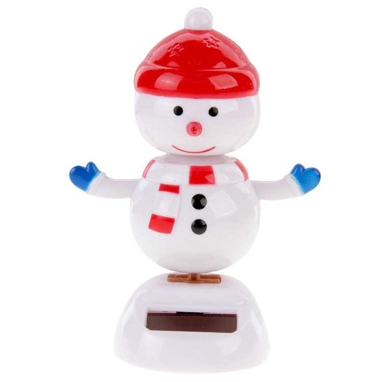 Solar Powered Bobble Head Dancing Toy Car Decoration Ornament Merry Christmas Lovely Snow Man