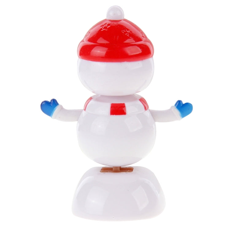 Solar Powered Bobble Head Dancing Toy Car Decoration Ornament Merry Christmas Lovely Snow Man