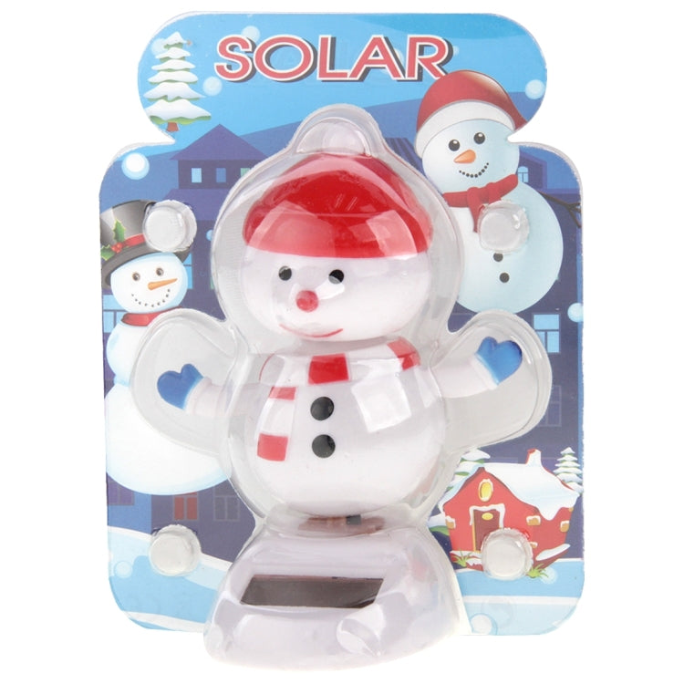 Solar Powered Bobble Head Dancing Toy Car Decoration Ornament Merry Christmas Lovely Snow Man