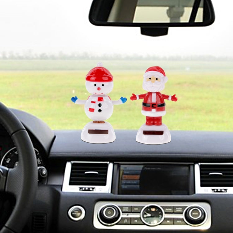 Solar Powered Bobble Head Dancing Toy Car Decoration Ornament Merry Christmas Lovely Snow Man