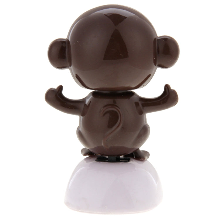 Solar Powered Bobble Head Dancing Toy Car Decoration Ornament Lovely Monkey(Brown)