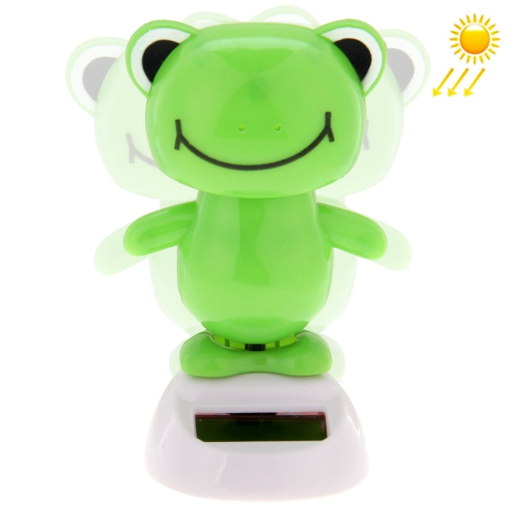 Solar Powered Bobble Head Dancing Toy Car Decoration Ornament Lovely Smiling Face Frog