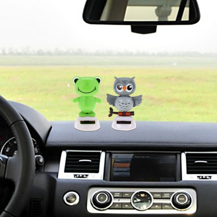 Solar Powered Bobble Head Dancing Toy Car Decoration Ornament Lovely Smiling Face Frog