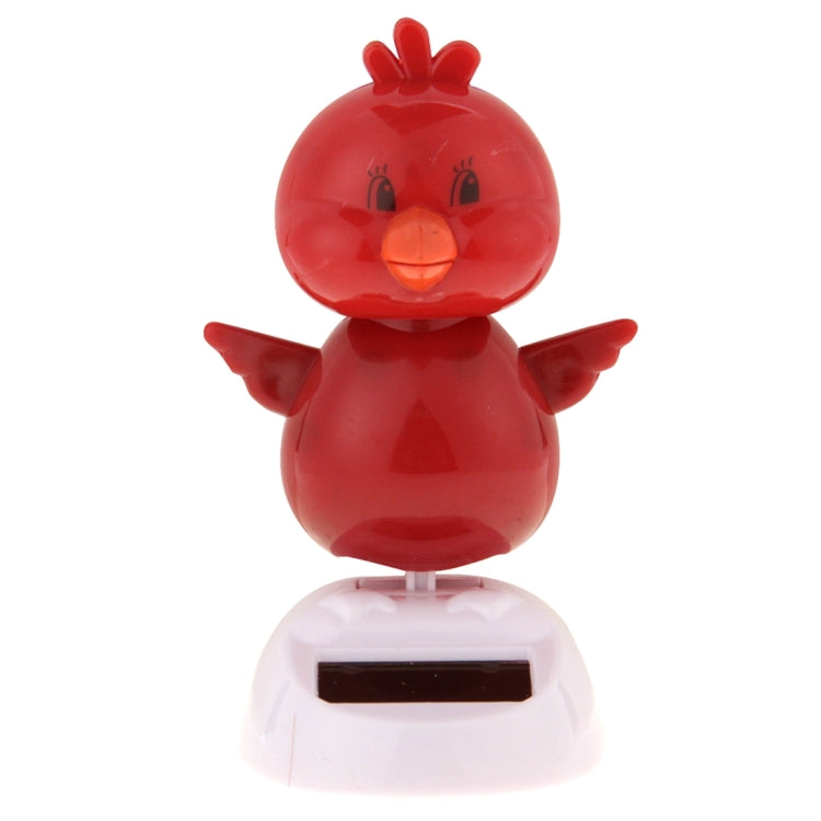 Solar Powered Bobble Head Dancing Toy Car Decoration Ornament Cute Chicken(Red)