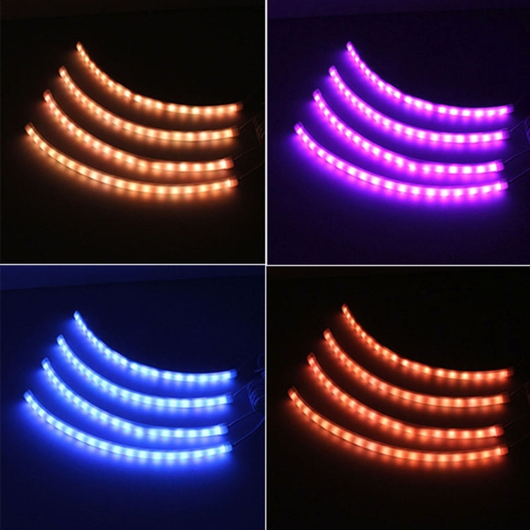 Car Acoustic LED Atmosphere Lamp / Chassis / Automobile Hub Lights RGB Colorful Musice Lamp, 12V