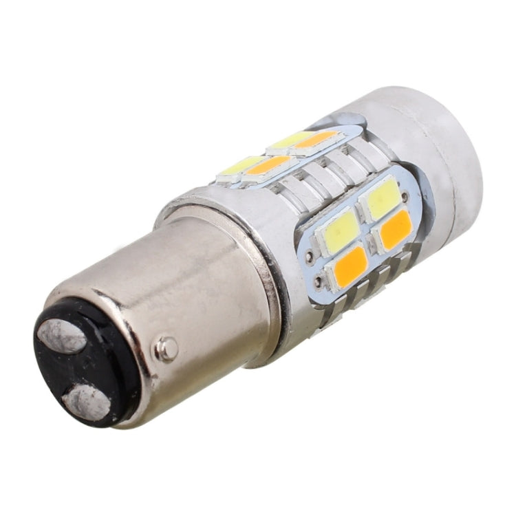 2PCS 1157/BAY15D 10W 700LM Yellow + White Light 20-LED SMD 5630 Car Brake Light Lamp Bulb, Constant Current, DC 12-24V