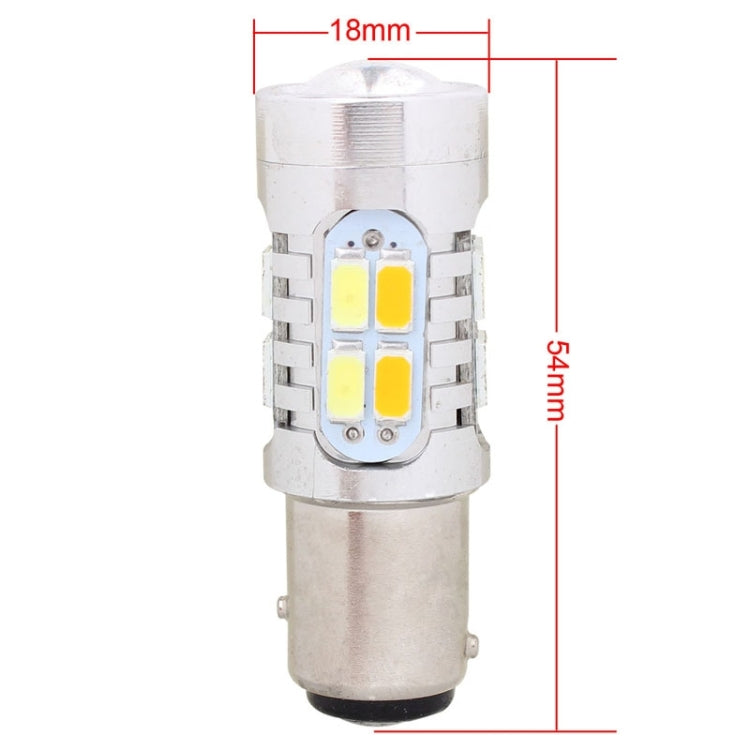 2PCS 1157/BAY15D 10W 700LM Yellow + White Light 20-LED SMD 5630 Car Brake Light Lamp Bulb, Constant Current, DC 12-24V