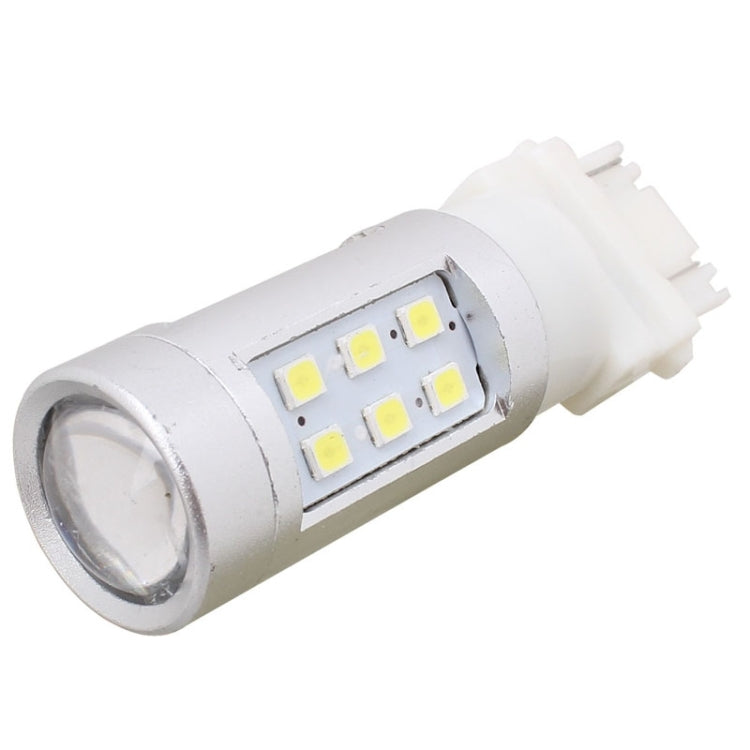 2 PCS T25 4.2W 630LM White Light Dual Wires 21 LED 2835 SMD Car Brake Light Daytime Running Light Bulb, DC 12V