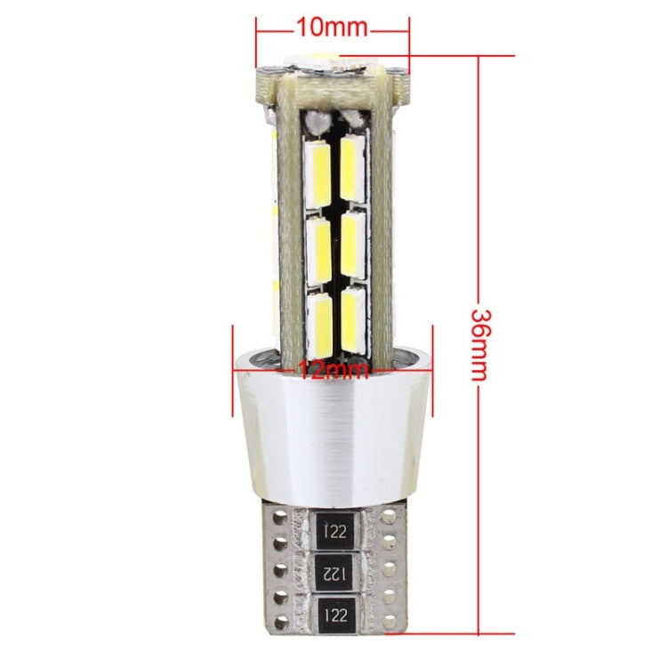 MZ T10 5.4W 810LM 6500K White Light 27 LED SMD 4014 Canbus Decode Car Clearance Lights Lamp, DC 12-24V