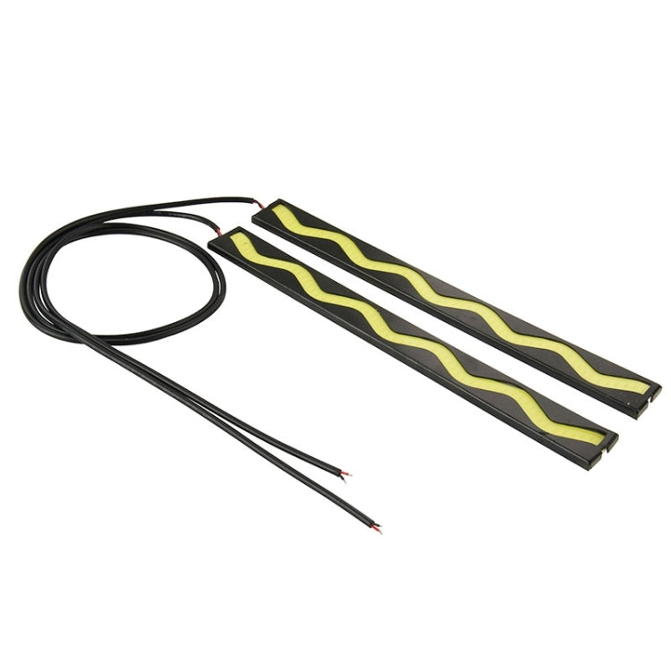 2 PCS DC 12V 2x6W COB DRL LED Wave Type White Light Car Daytime Running Lights, Length: 20.7cm