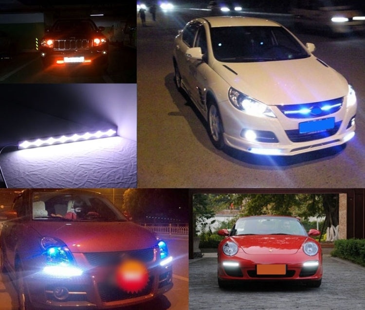 2 PCS DC 12V COB DRL LED White Light Car Daytime Running Lights, Length: 20.5cm