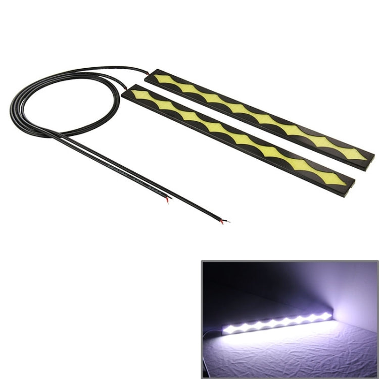 2 PCS DC 12V COB DRL LED White Light Car Daytime Running Lights, Length: 20.5cm