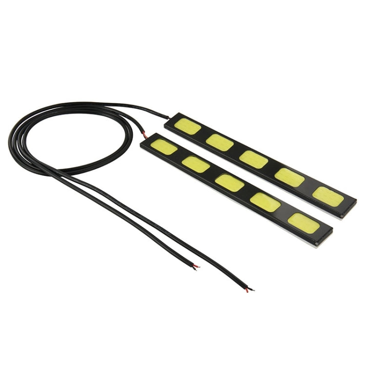 2 PCS DC 12V COB DRL LED Grid Type White Light Car Daytime Running Lights, Length: 15.2cm