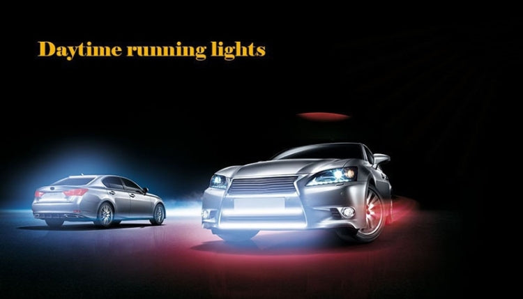 2 PCS DC 12V COB DRL LED Grid Type White Light Car Daytime Running Lights, Length: 15.2cm