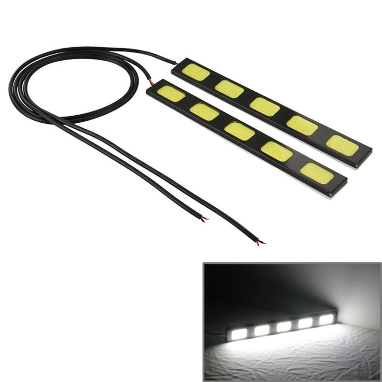 2 PCS DC 12V COB DRL LED Grid Type White Light Car Daytime Running Lights, Length: 15.2cm