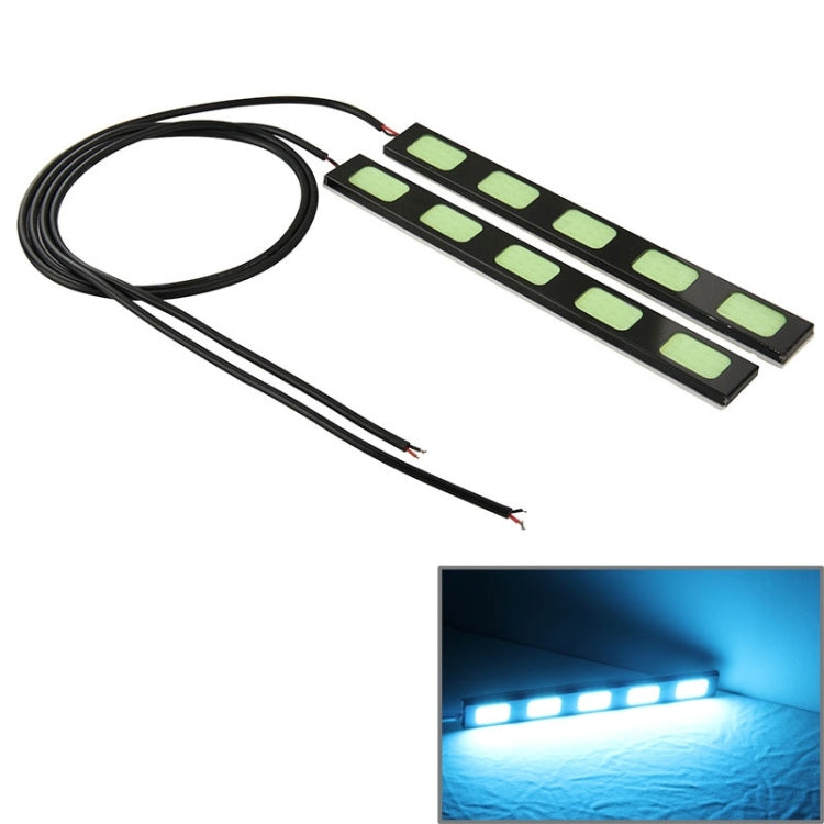 2 PCS DC 12V COB DRL LED Grid Type ICE Blue Light Car Daytime Running Lights, Length: 15.2cm