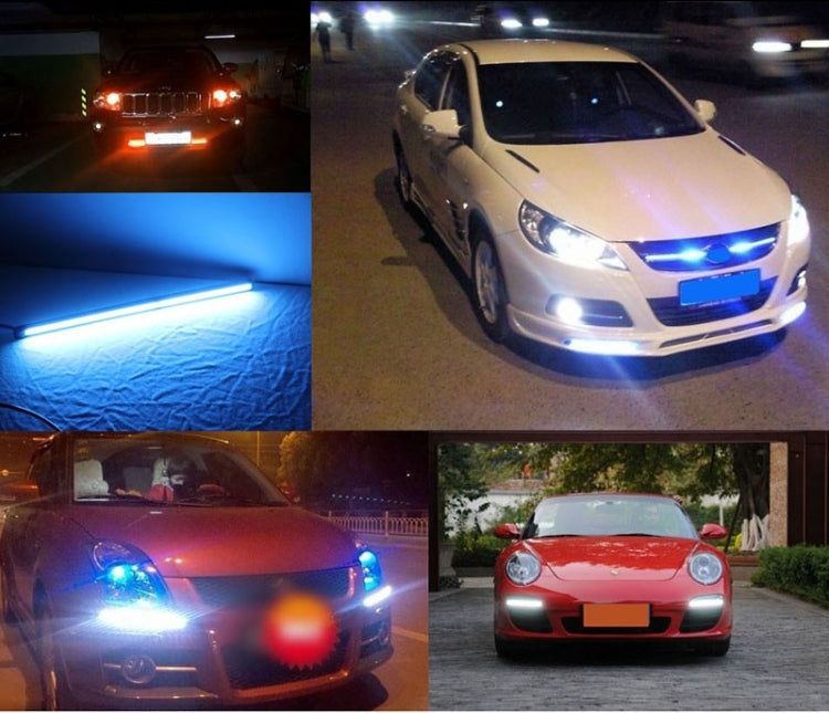 2 PCS DC 12V 195mAh COB DRL LED Bar Type ICE Blue Light Car Daytime Running Lights, Length: 20.5cm