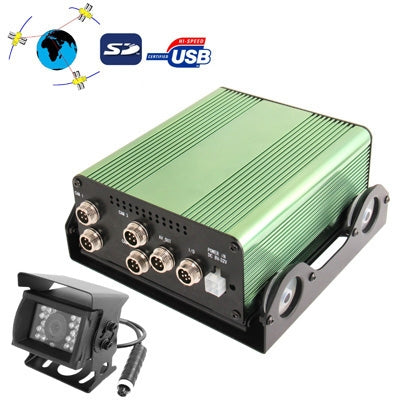 4-CH Car Digital Video Recorder Kit with 4 x 2.8mm Lens 1 / 3 inch Sony 420TVL Waterproof / IR Car CCD Camera, Support USB / SD / 2.5 inch SATA HDD (Built in GPS Module)