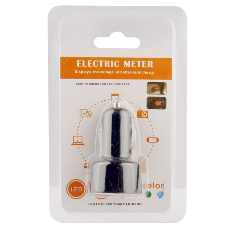 1 inch LED Display Cigarette Lighter Electric Voltage Meter for Auto Battery,