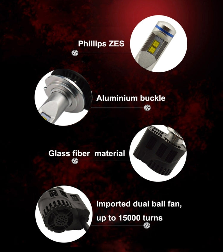 2 PCS ZY-H8/H11JGDP6-55W High Power Led MZ 5200LM 6000K White Light Car LED Head Lamp with Driver, DC 11-30V