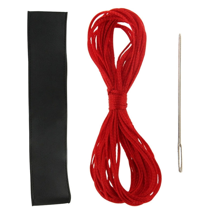 Leather Steering Wheel Cover With Needle and Thread, Size: 54x10.5cm
