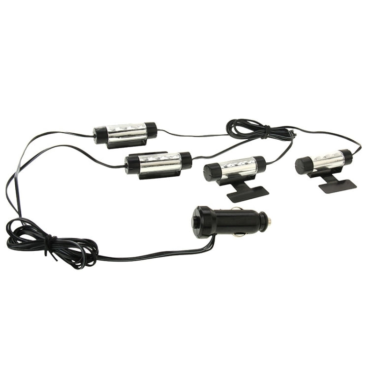 TY-780 4 x 3 LED Bulbs 12V Blue Light Decoration Foot Light