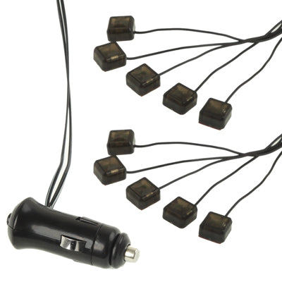 Car Blue 10 LED Decorative Light, DC 12V, Cable Length: 2.5m(Blue Light)