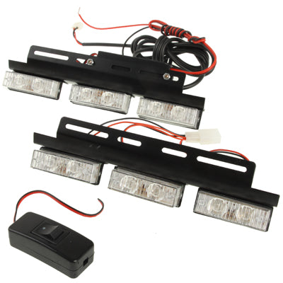 Blue + Red 2 x 6 LED Decorative Light with Switch, DC 12V