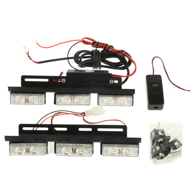 Blue + Red 2 x 6 LED Decorative Light with Switch, DC 12V