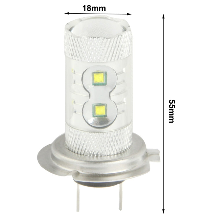 H7 60W White 12 CREE LED Fog Light for Vehicles, DC 12-30V